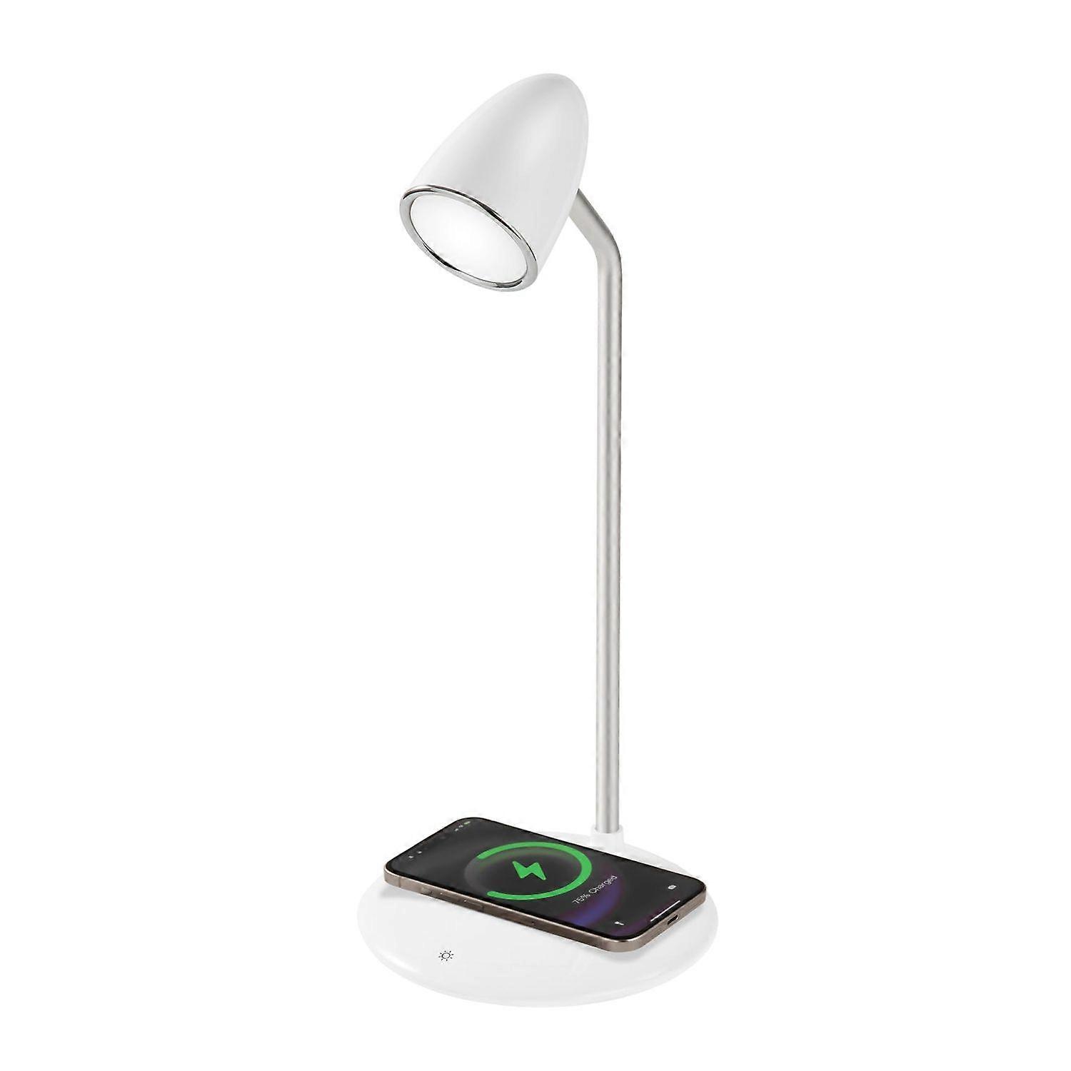 Desk lamp with Wireless Charger, 300lm Bedside Reading lamp with 3 Lighting Model, Touch Control, Optimized Fast Charge 5-10W Output Range for Qi-comp