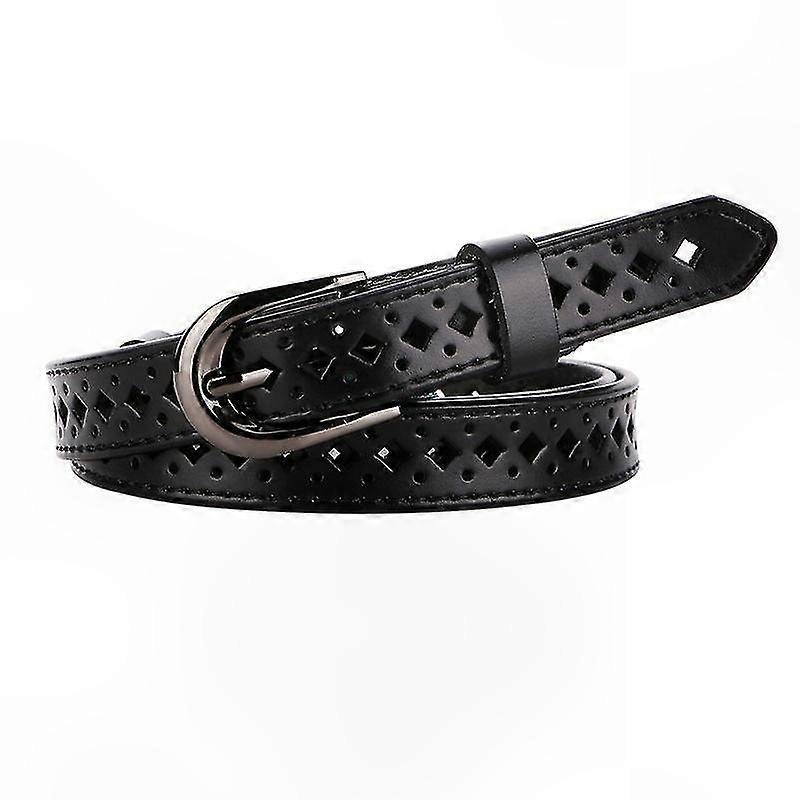 Women's Retro Hollow Thin Belt Casual Decorative Leather Waistband for Everyday Styling