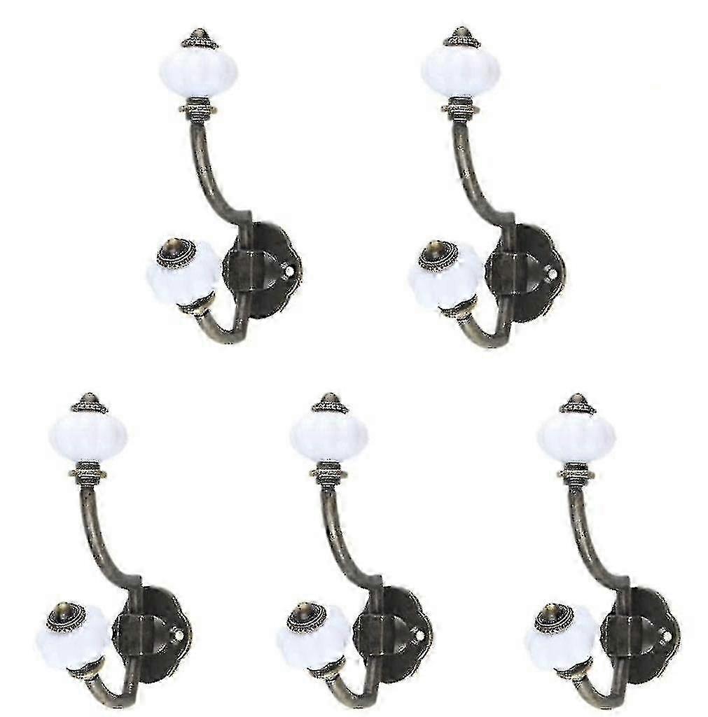 Keramiske Vægkroge Retro Style 5pc til Frakker & Hatte
