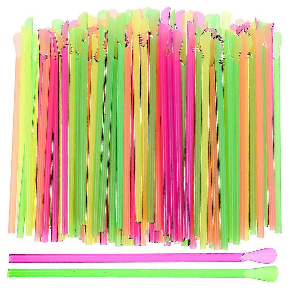 400pcs Scoop Straws for Slushies Smoothies and Cold Drinks Disposable