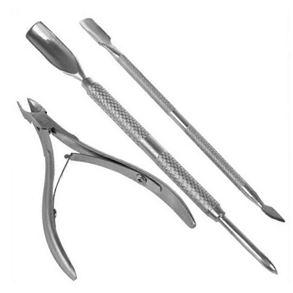 Nail Tools Exfoliating Tool Set Cuticle Pusher Durable Manicure Tool|Cuticle Scissors(Silver)