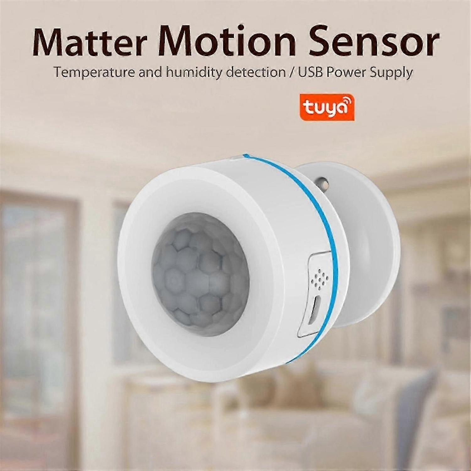 Tuya Matter Thread PIR Motion Detector Wireless Human Body Infrared Detector Work with Alexa