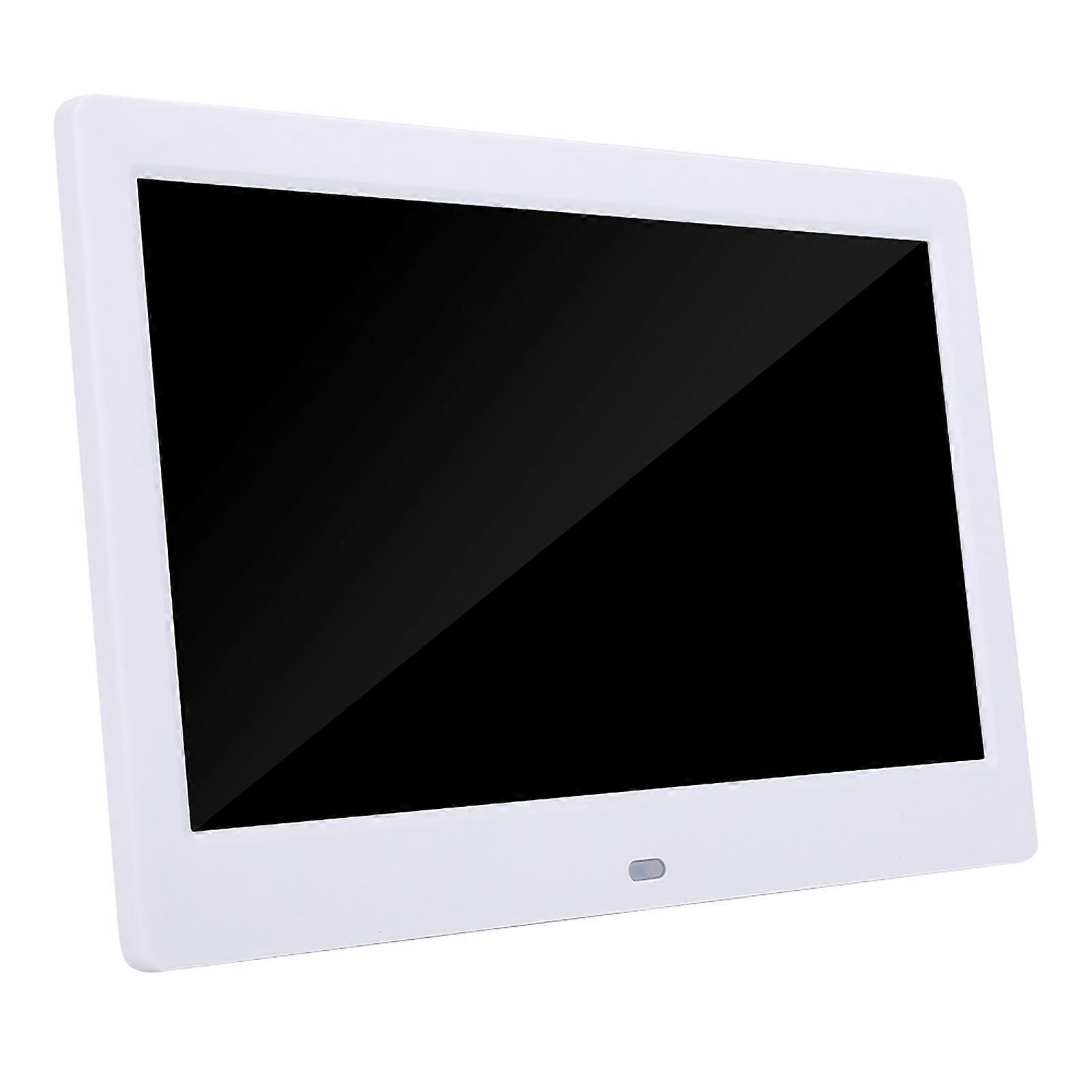 10" HD Digital Photo Frame Clock MP3/4 Player White, 16GB Support