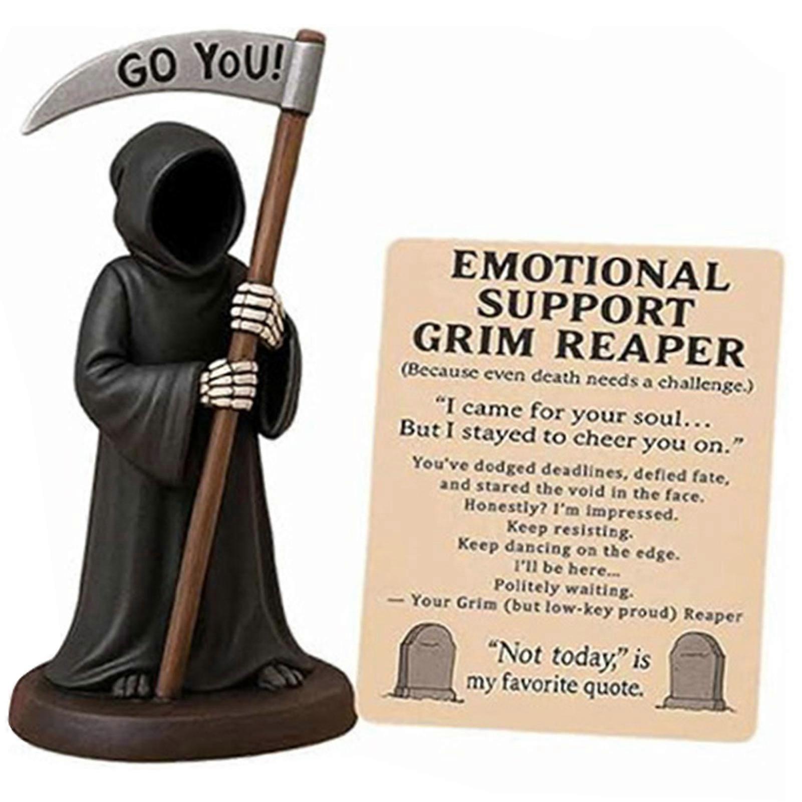 Quirkys Grim Reapers Collectible Statue Hand Painted Bookshelf Decor for Halloween Party Centerpiece