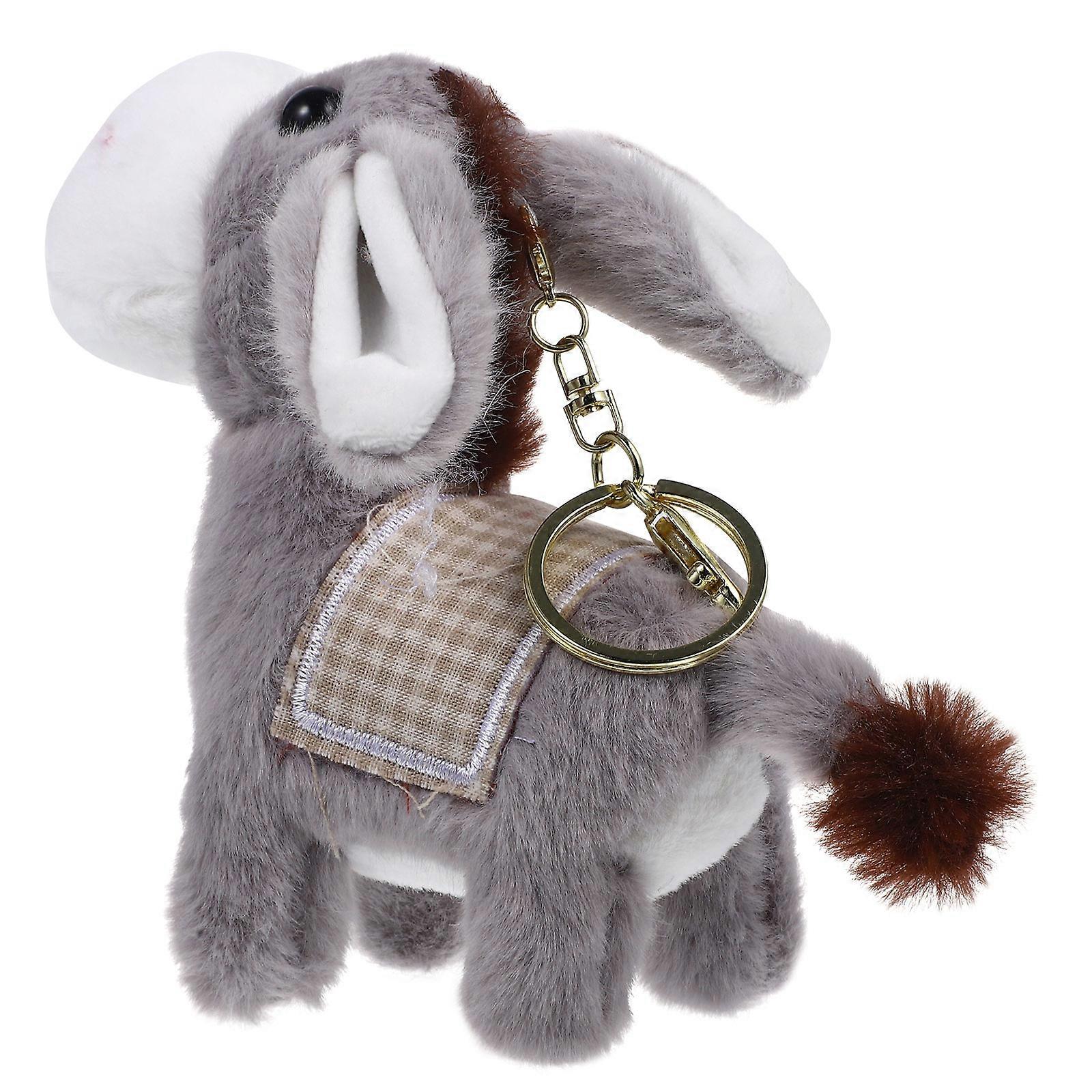Donkey Keychain Pendant for Hanging Keys 4Pcs Plush Cartoon Key Rings