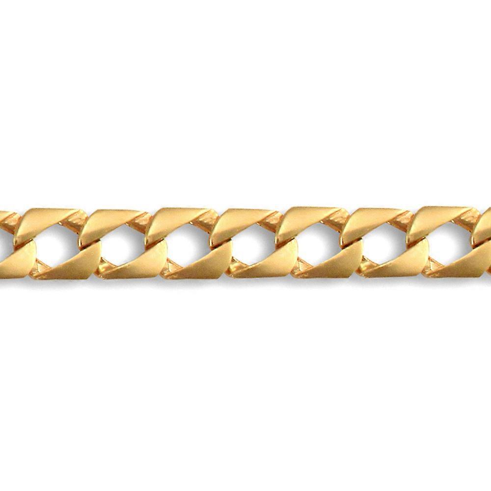 Jewelco London 男士实心 9 克拉黄金 Paris Curb 7mm 规格手工组装铸造链条项链
