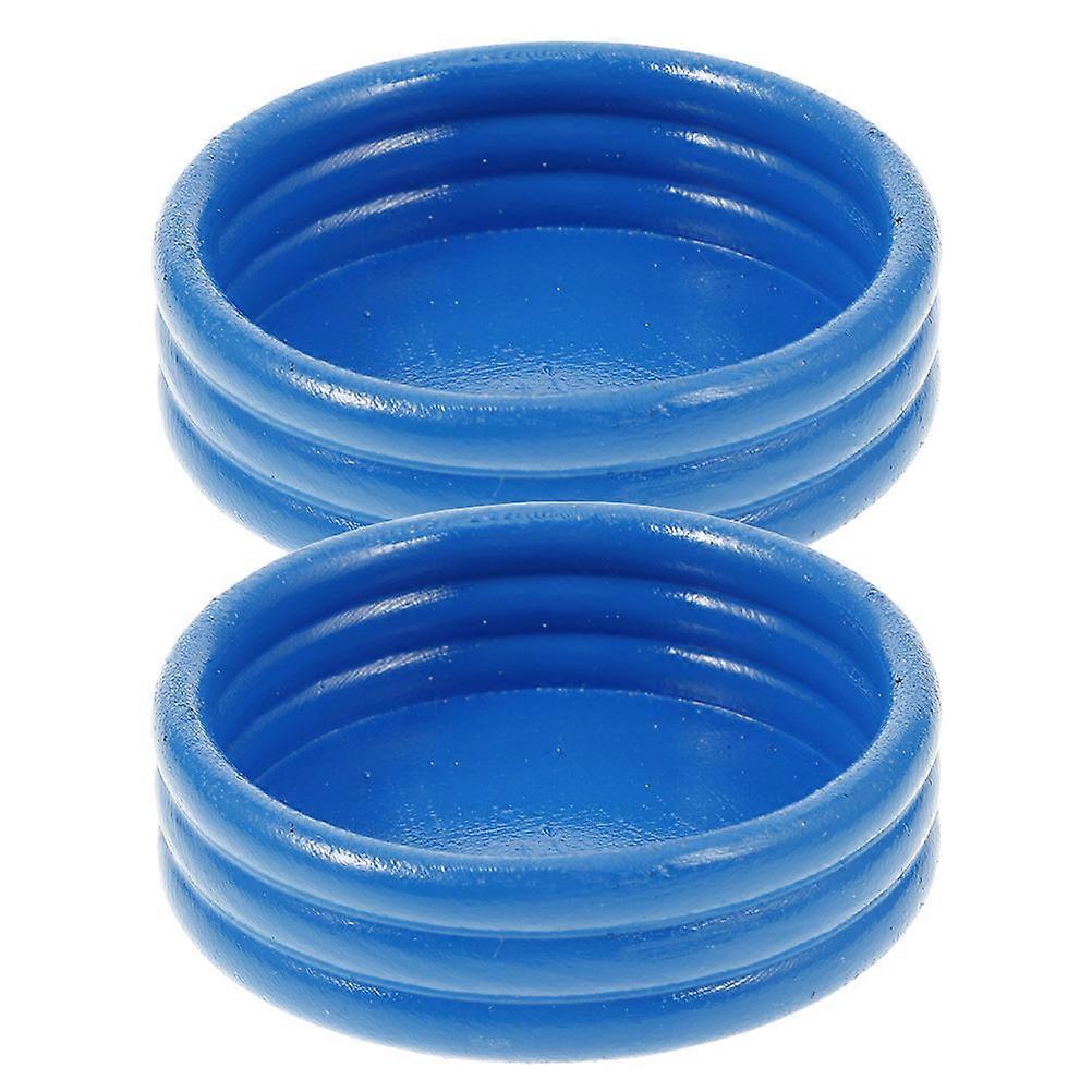 Miniature Dollhouse Swimming Pool for DIY Beach Decor 4Pcs Blue Resin