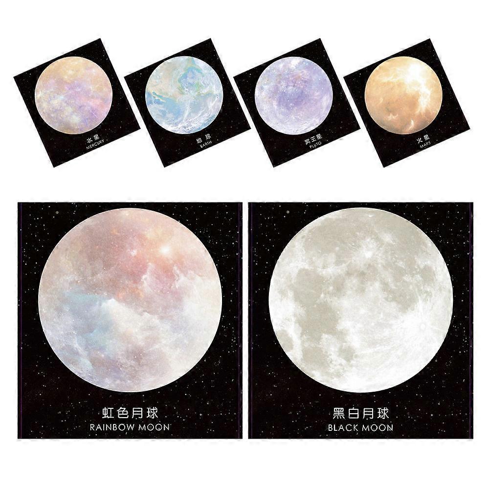 Memo Pad Round Supplies Paper Assorted Color for Colorcoded Organization 6Pcs