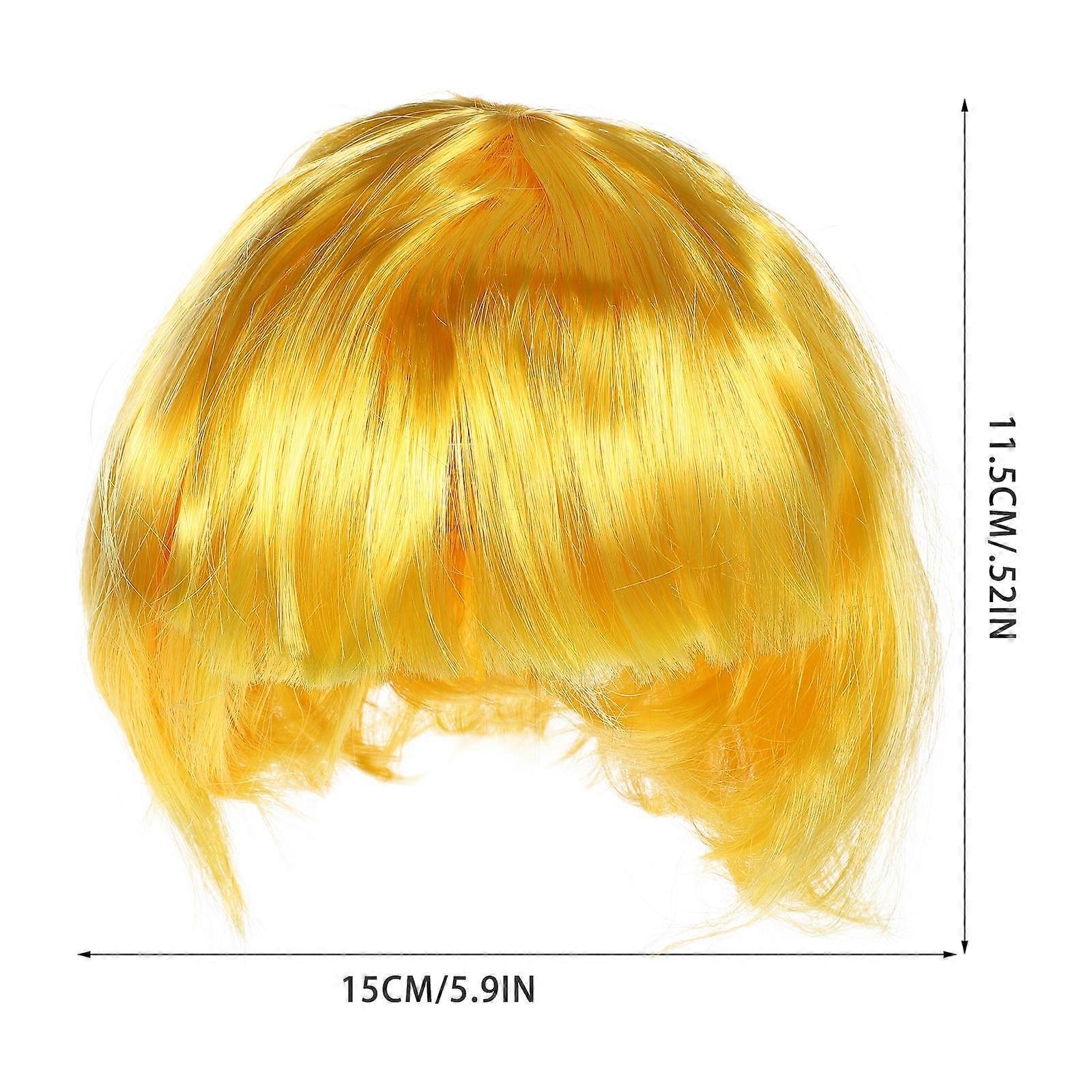 Charming Party Wig Mushroom Head Wig for Decoration Yellow Style