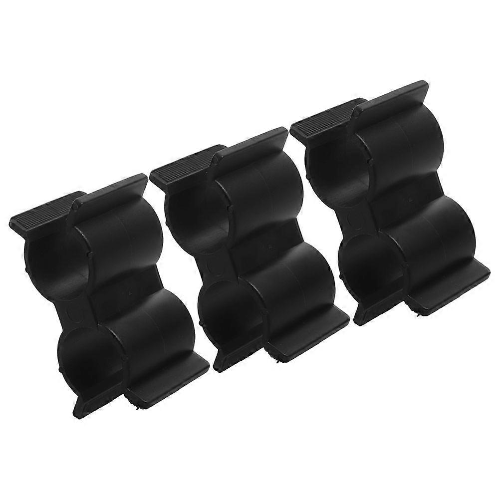Pipe Clamp Connector Pole Connector for Yacht Outdoor Use Pp Black Sturdy Connection 3Pcs