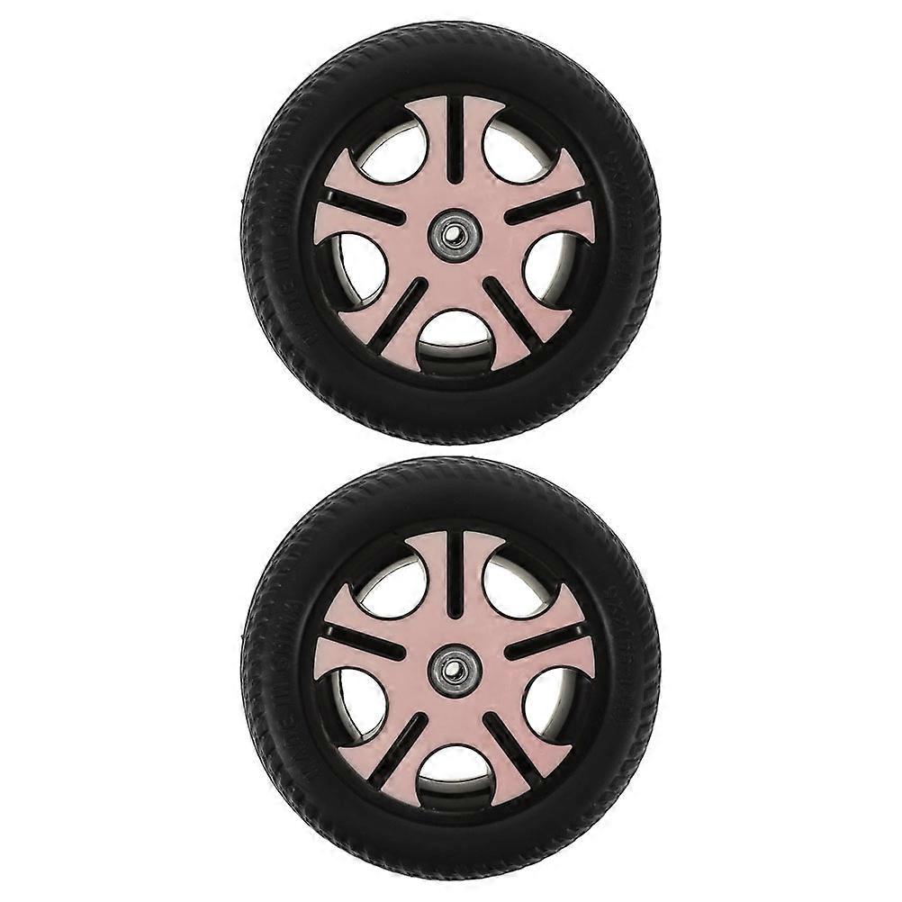 Children's Tricycle Wheels Durable Replacement for Repairing Use 2Pcs Pink