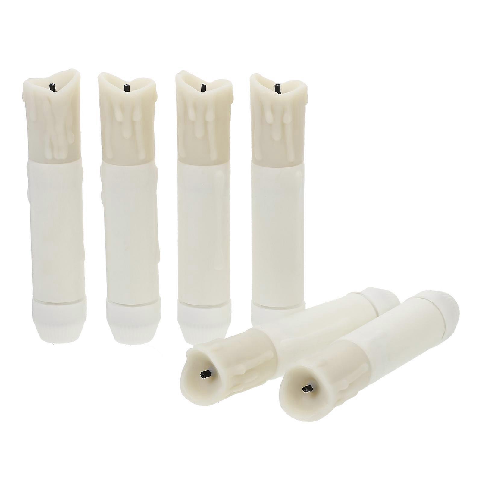 LED Candle Light Pillar Flameless Battery Operated Decorative Item White Plastic Material for Bar 12Pcs Set