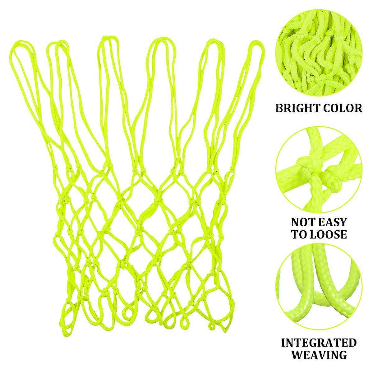 Luminous Basketball Net Nylon Braided for Basketball Use 2Pcs Green