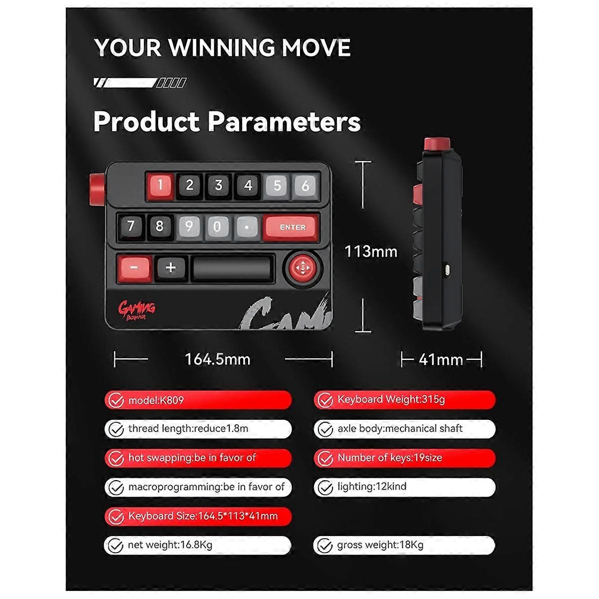 Sxs-K809 Mechanical Keyboard Macro Defined Joystick Hot Plugging C