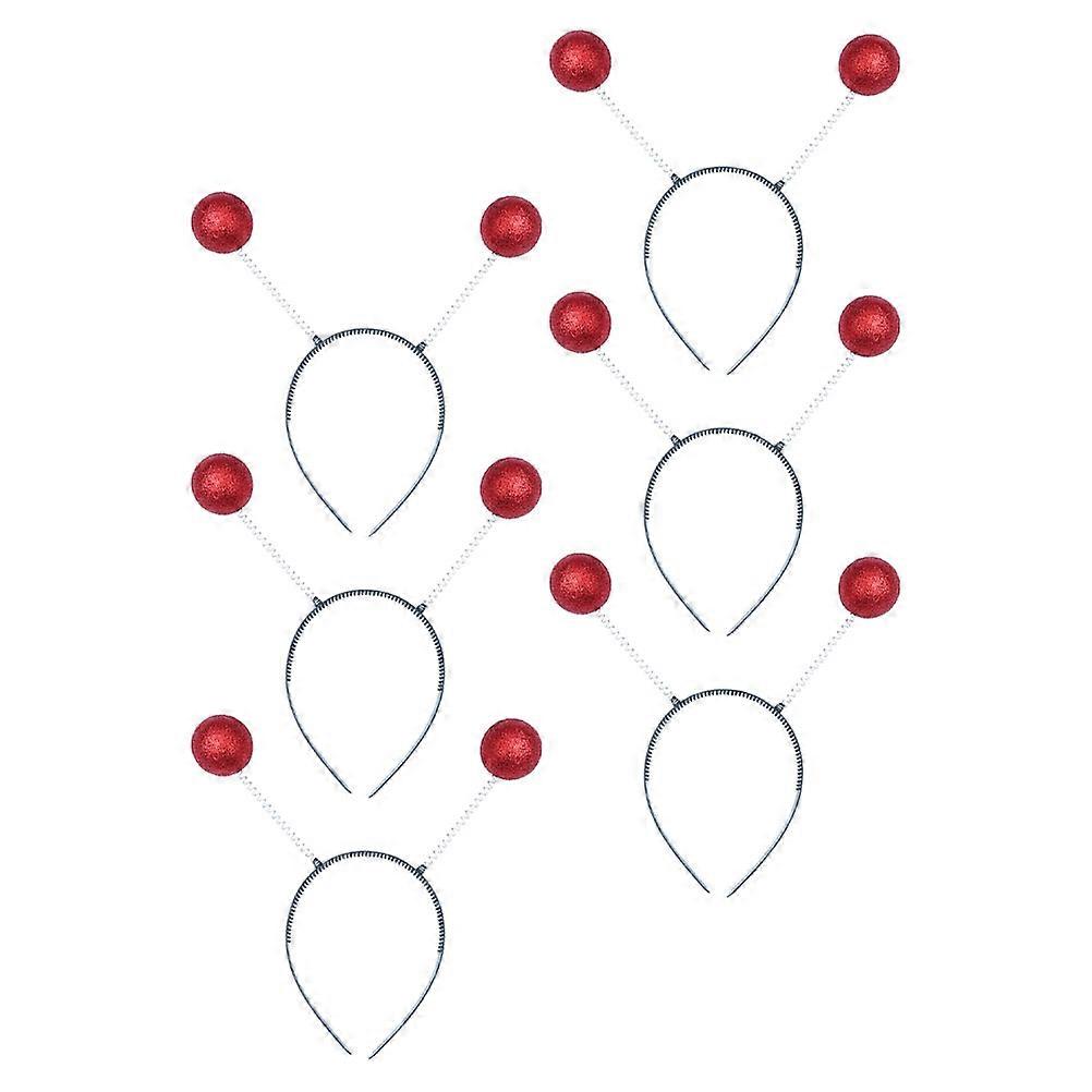 Creative Ball Hair Band for Party 6Pcs Red Foam Headbands Set