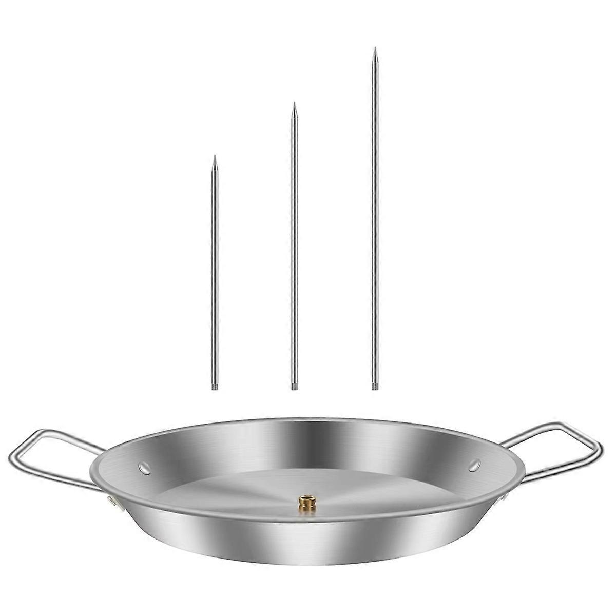 Vertical Meat Skewer Stainless Steel BBQ Vertical Skewer Grill with 3 Replacement Spikes Barbecue Ve