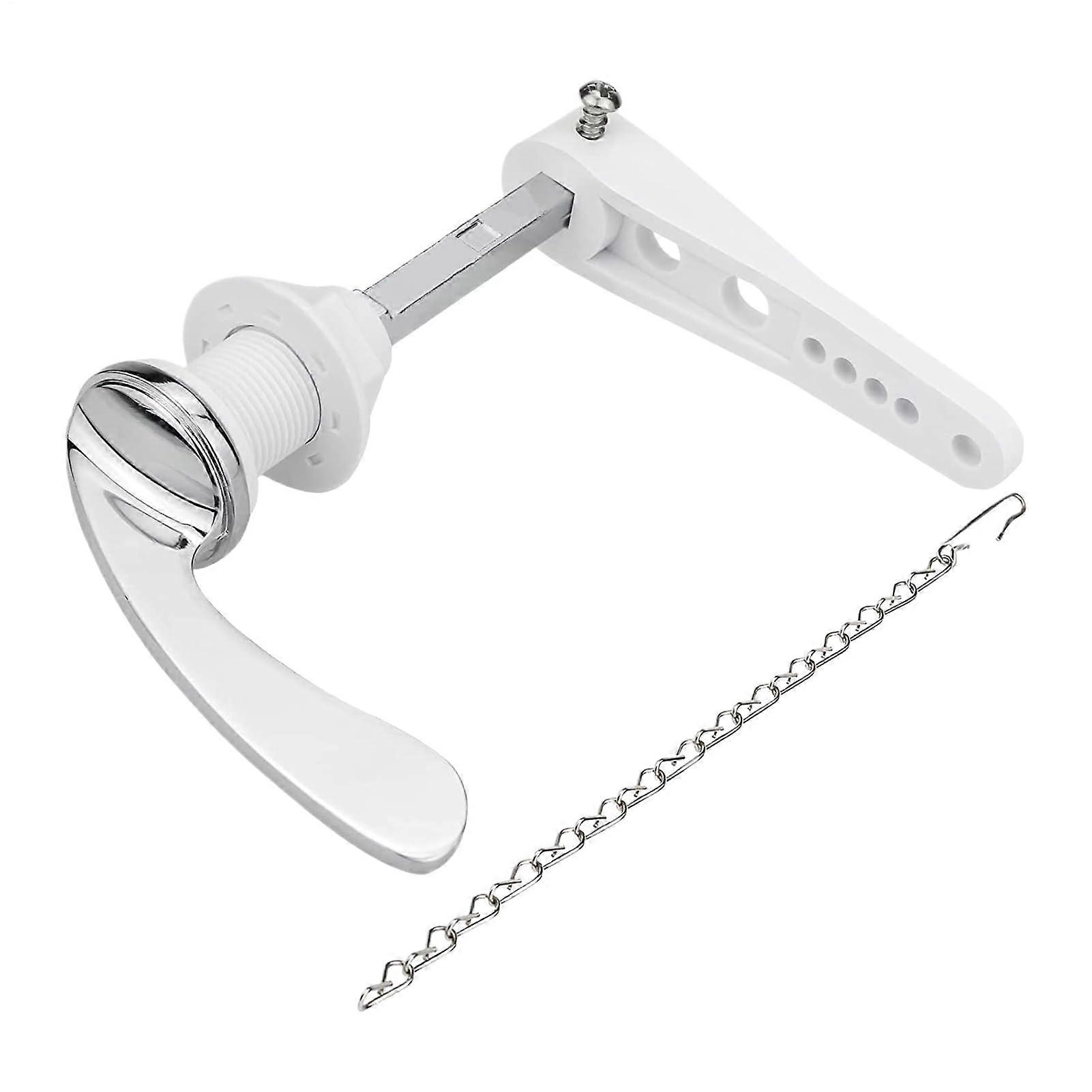 Toilet Flush Handle, Lever Kit Replacement, Adjustable Chain, Easy Install, CorrosionResistant, Fits Most Toilets