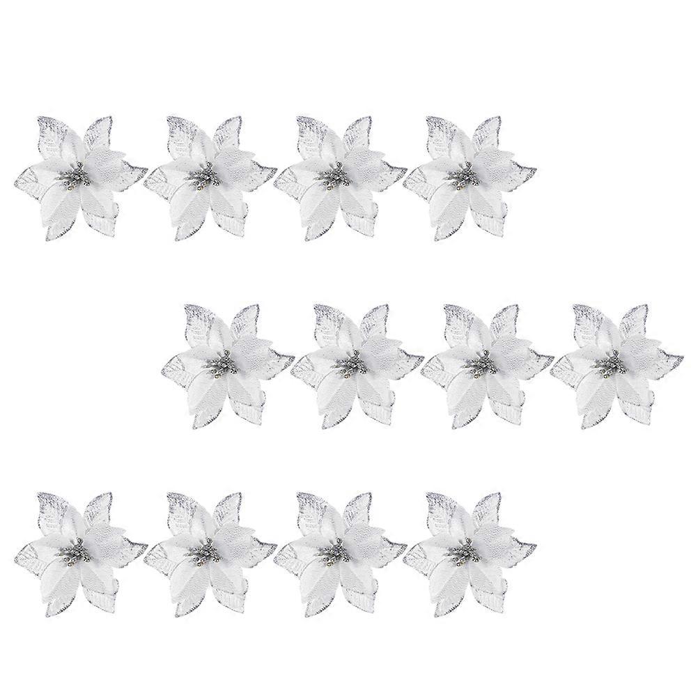 Simulated Flower Christmas Decor Cloth Plastic 32Pcs Pack