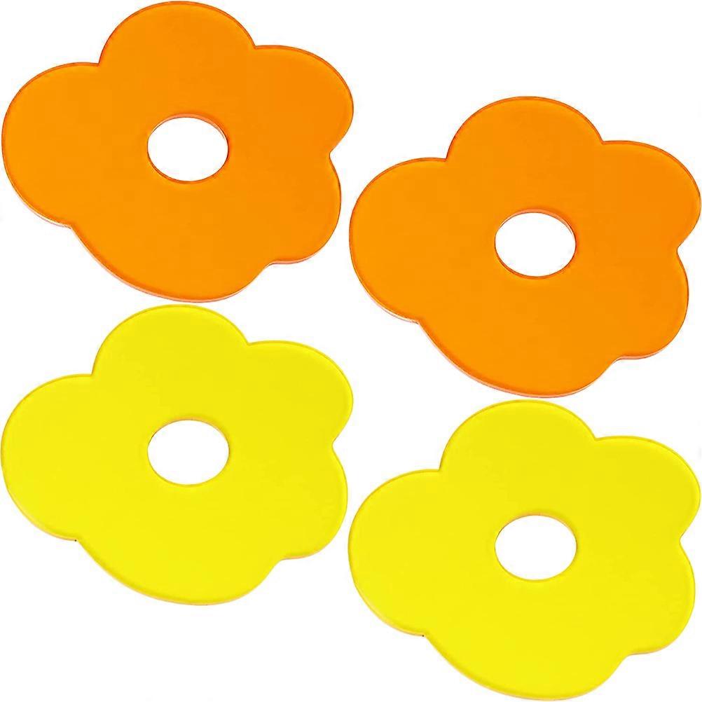 Flower Coasters Tabletop Cup Mats For Office Users Assorted Color Waterproof 20 Pcs