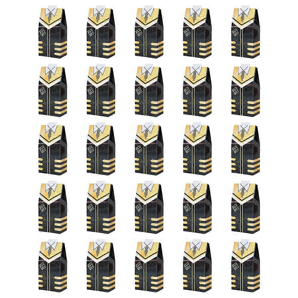 Black Graduation Candy Box 50 Pcs Rectangular Favor Boxes For Families Shops Bars Decoration And Storage