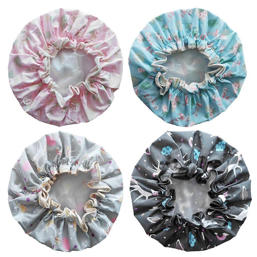 Waterproof Shower Cap Durable Oil-Proof Caps for Showering 12Pcs Multi Color