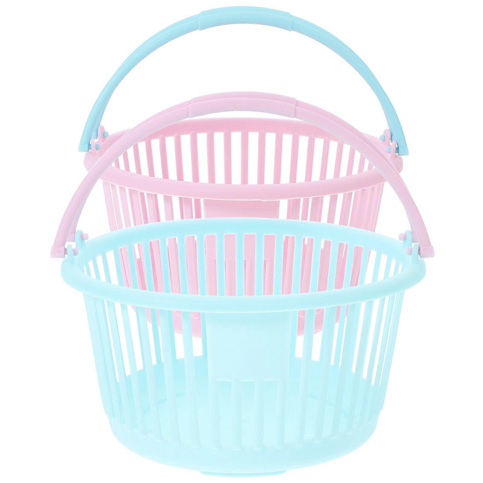 Plastic Basket with Handles for Organizing Bathroom Items 6Pcs Set