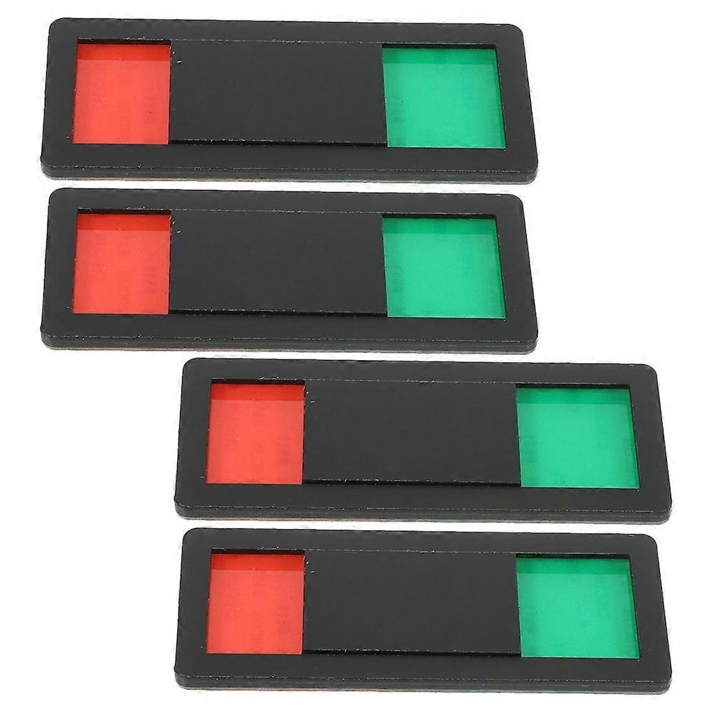 Occupancy Indicator Sign For Office And Home 4Pcs Set Black Acrylic Privacy Signs With Visibility For Easy Identification Of Occupied Or Vacant Status