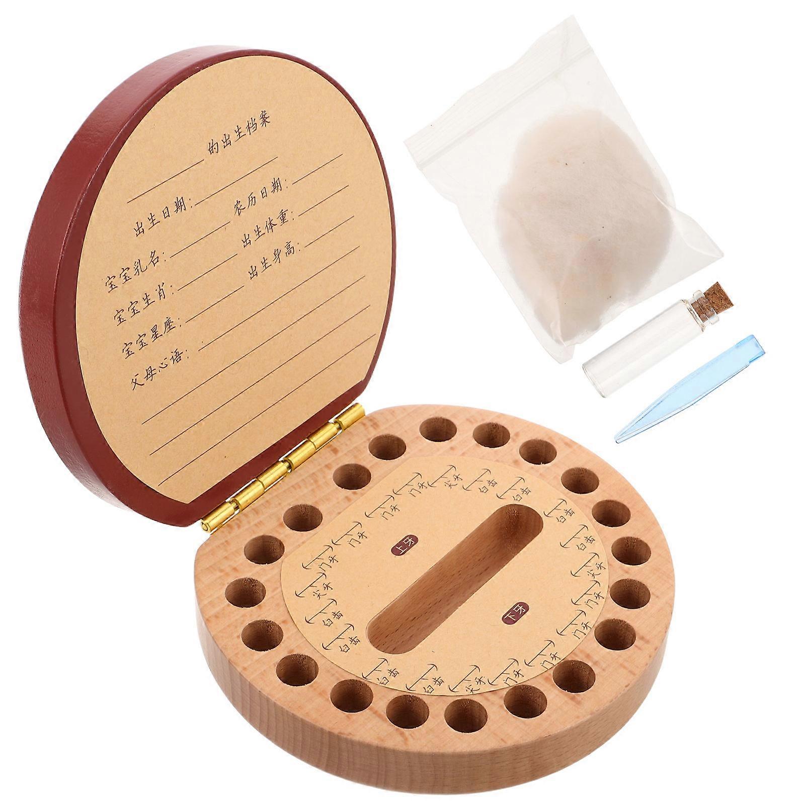 Baby Tooth Keeper Box for Lost Teeth with Durable Wooden Material 2Pcs