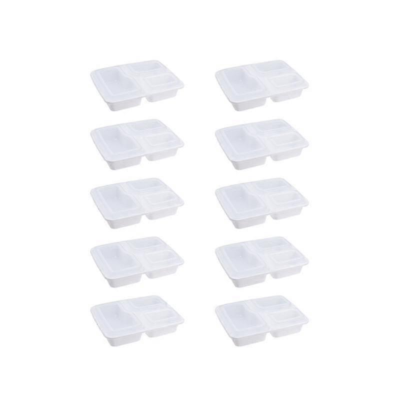 20pcs 3 Compartment Food Containers 2025