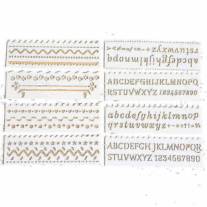 Multi-functional Drawing Stencils Straight & Wavy Lines Rulers Hollow Out Design PP Templates Reusable for Children Students DIY Painting Craft