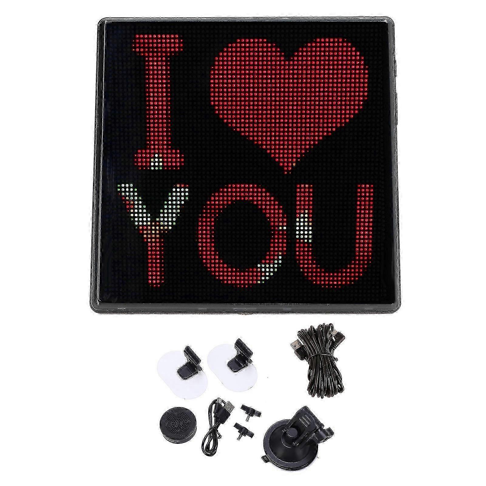 Car LED Display Emoticon Animated DIY Drawing Bluetooth Phone Vocie Control Universal LED Screen for Home Shop