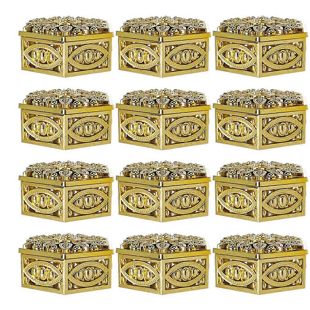 Decorative Candy Container Golden Plastic Multi-Function Box 180 Pieces