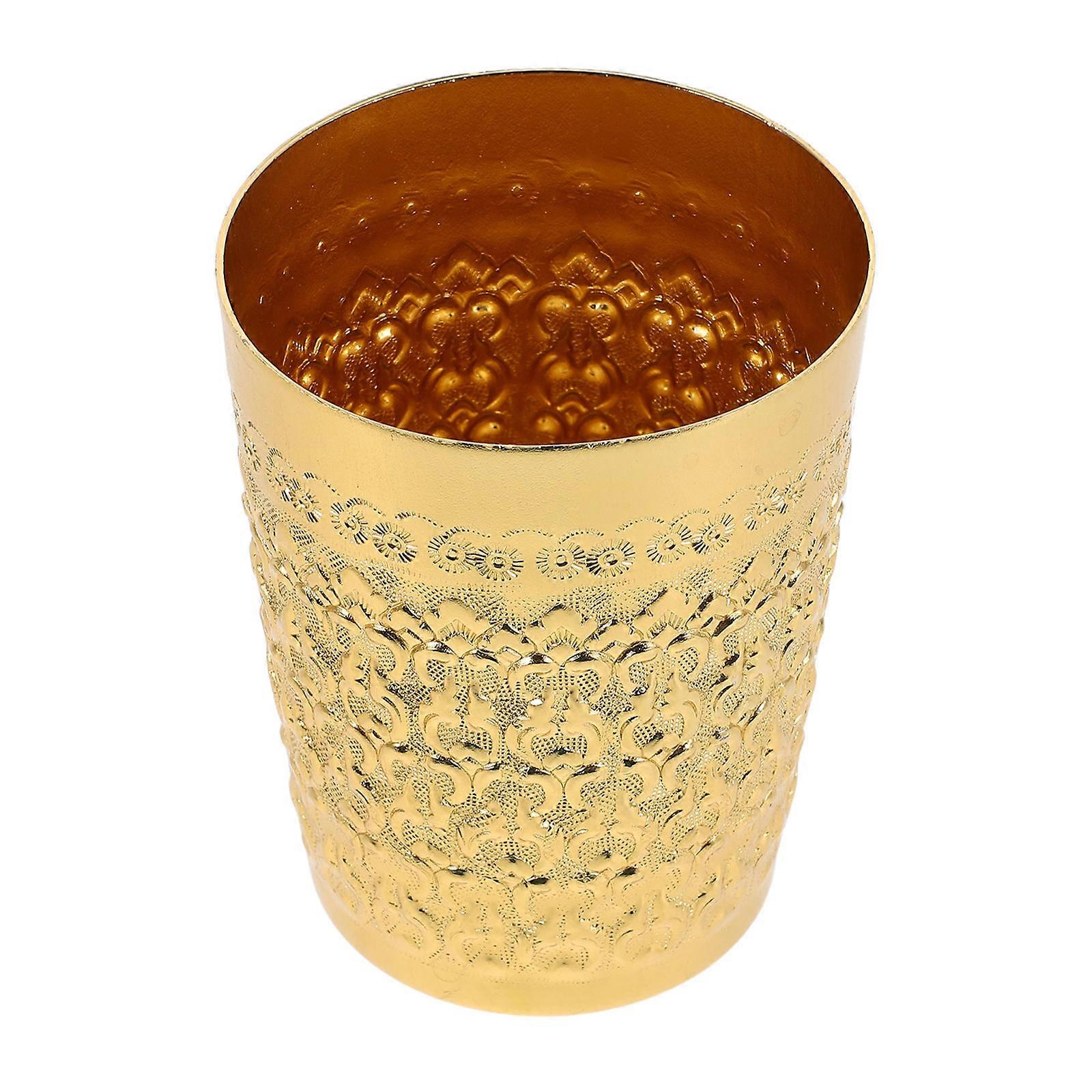 Stackable Metal Mug for Hotels and Bars 4Pcs Golden Insulated Cups