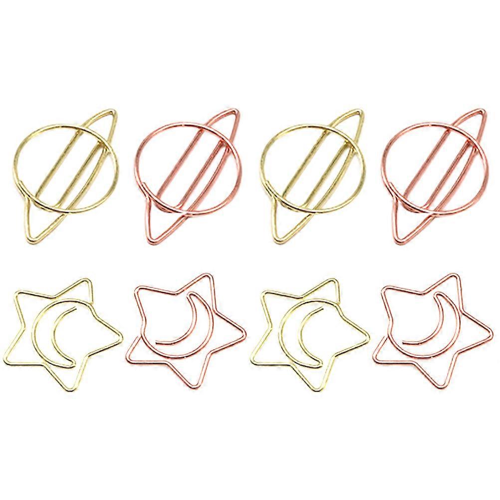 Assorted Color Star Paper Clips for Office Document Use 8Pcs Set