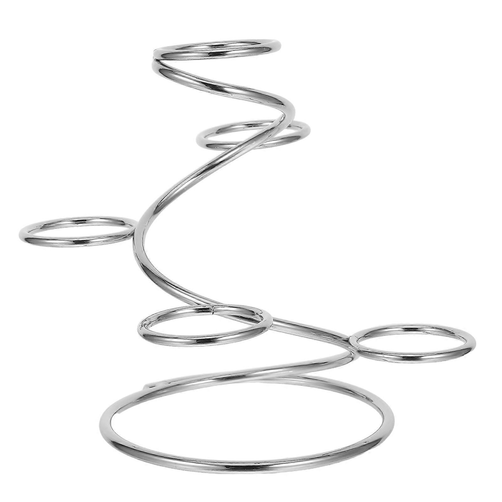 Silver Metal Crystal Ball Stand for Display 4Pcs Egg Shape Sphere Holder