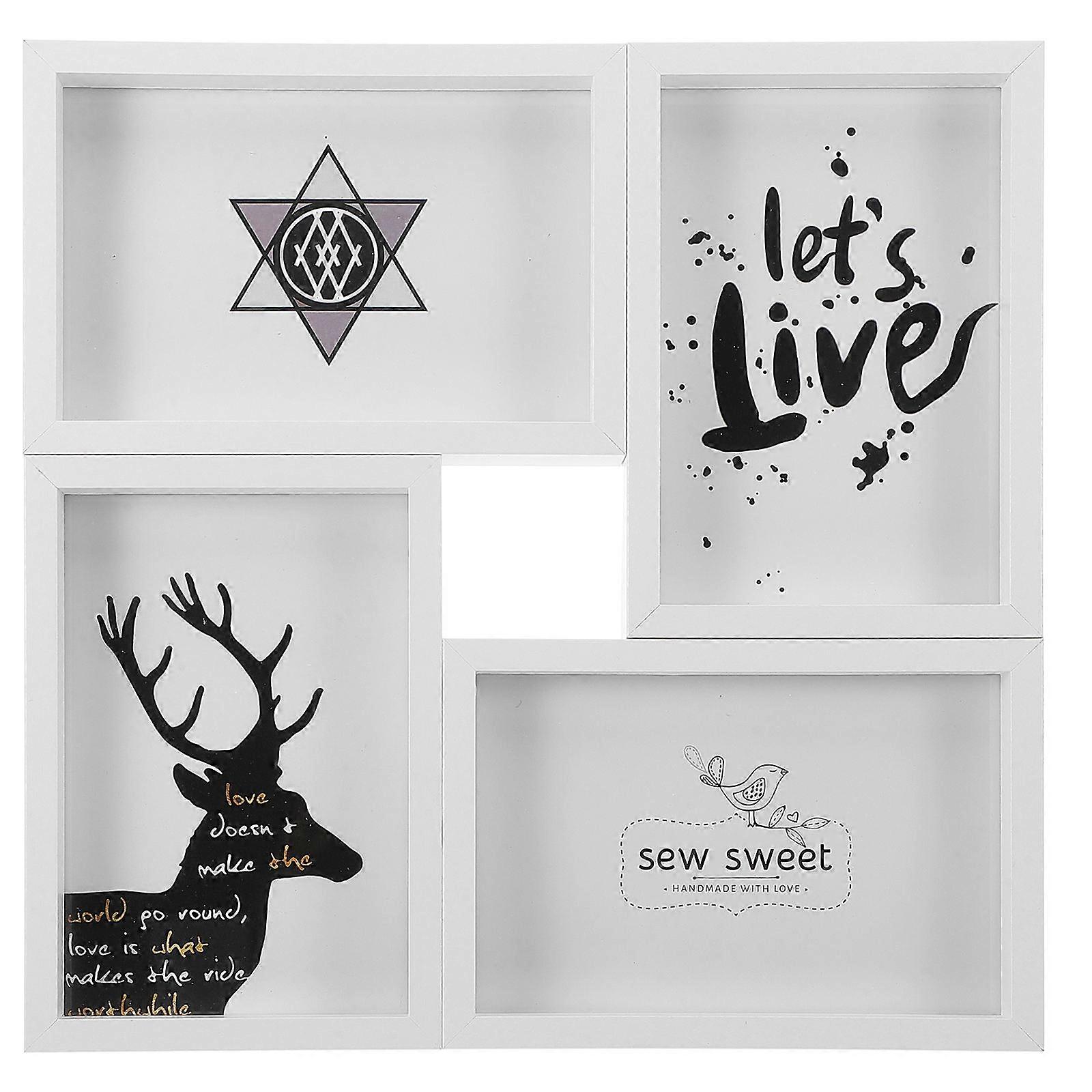Table Photo Frame Siamese for Decoration 2Pcs Black Desktop Picture Holder