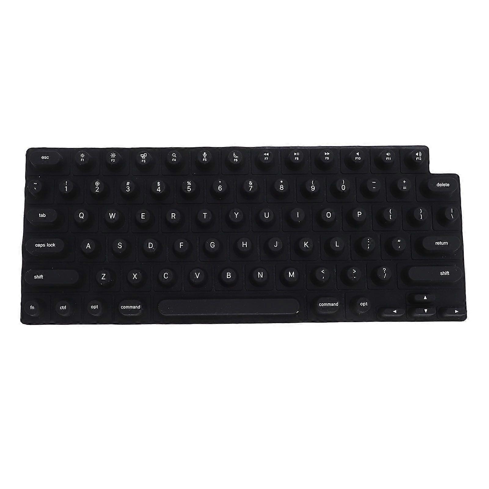 Keyboard Cover for OS X Laptop Soft Silicone Comfortable Typing Raised Keyboard Protector for Long Nails Black