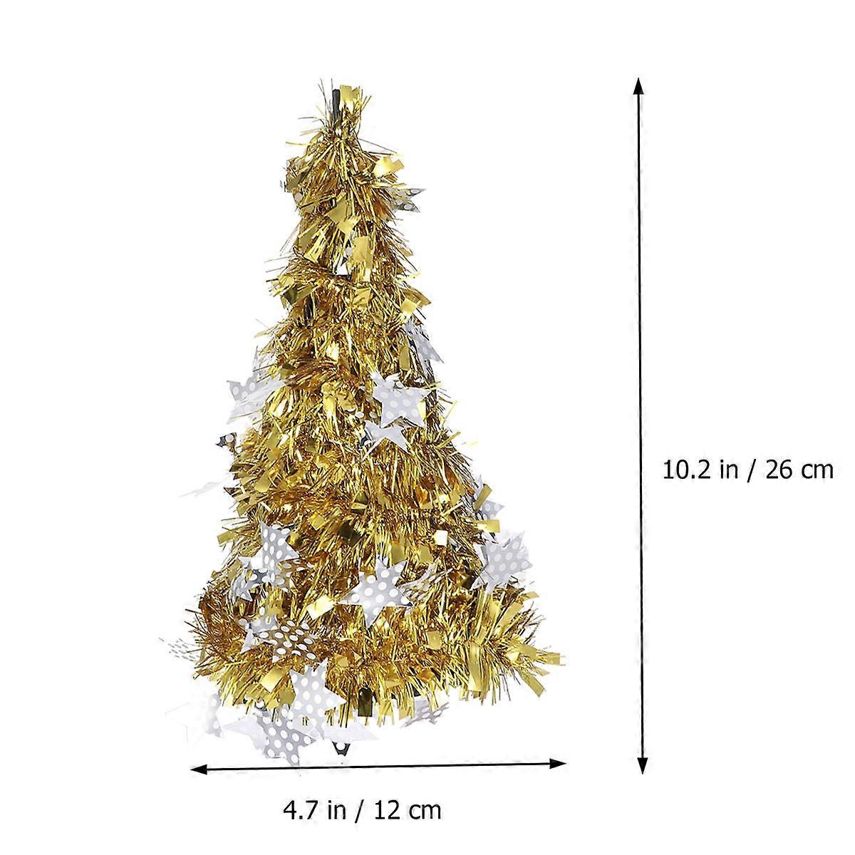 Simulative Christmas Tree Shape Holiday Decor For Friends In Golden Color 1Pcs