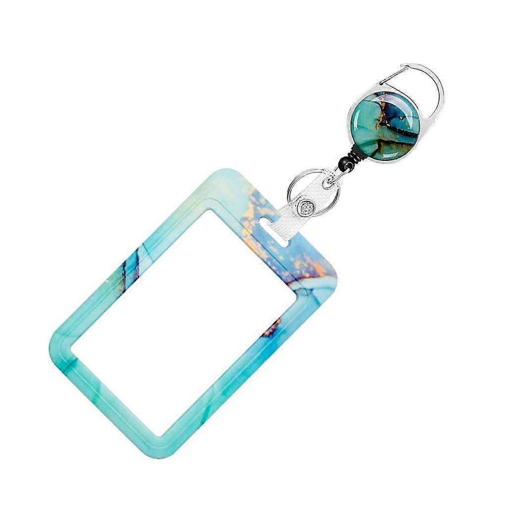 Badge Holder with Retractable Reel Set Vertical Card Holder for Identity Card