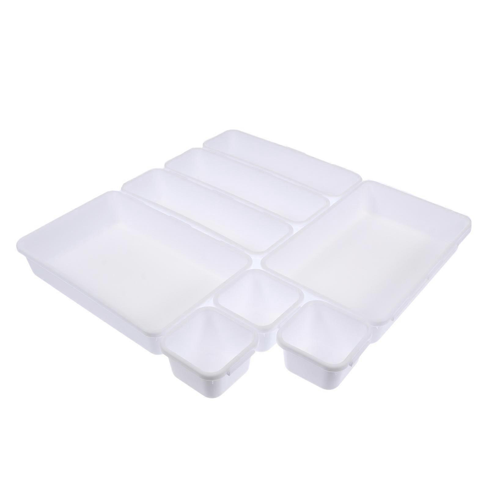 Storage Boxes With Lids Small Rectangular Home Organization PP Material White 23.50x7.50x4.50cm Organization 8Pcs