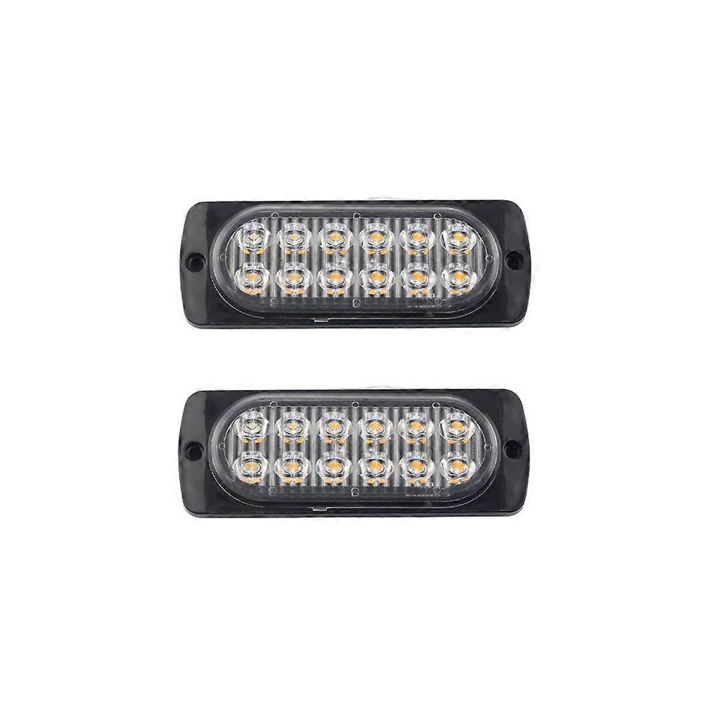 2pcs LED Strobe Warning Light Flashing Lightbar Beacon Lamp Traffic Lights