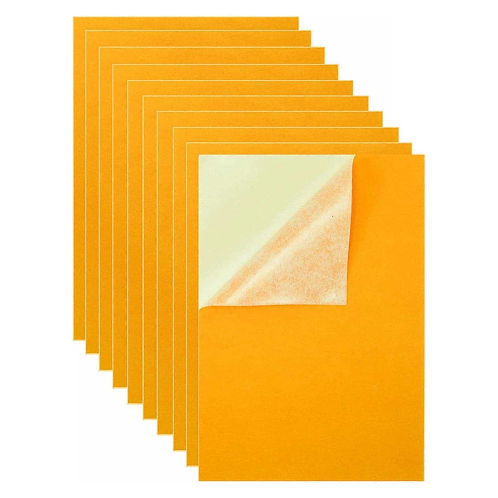 Peels and Stick Felt Sheets SelfAdhesive Yellow Fabric Liners For Drawers And Boxes 10Piece Pack