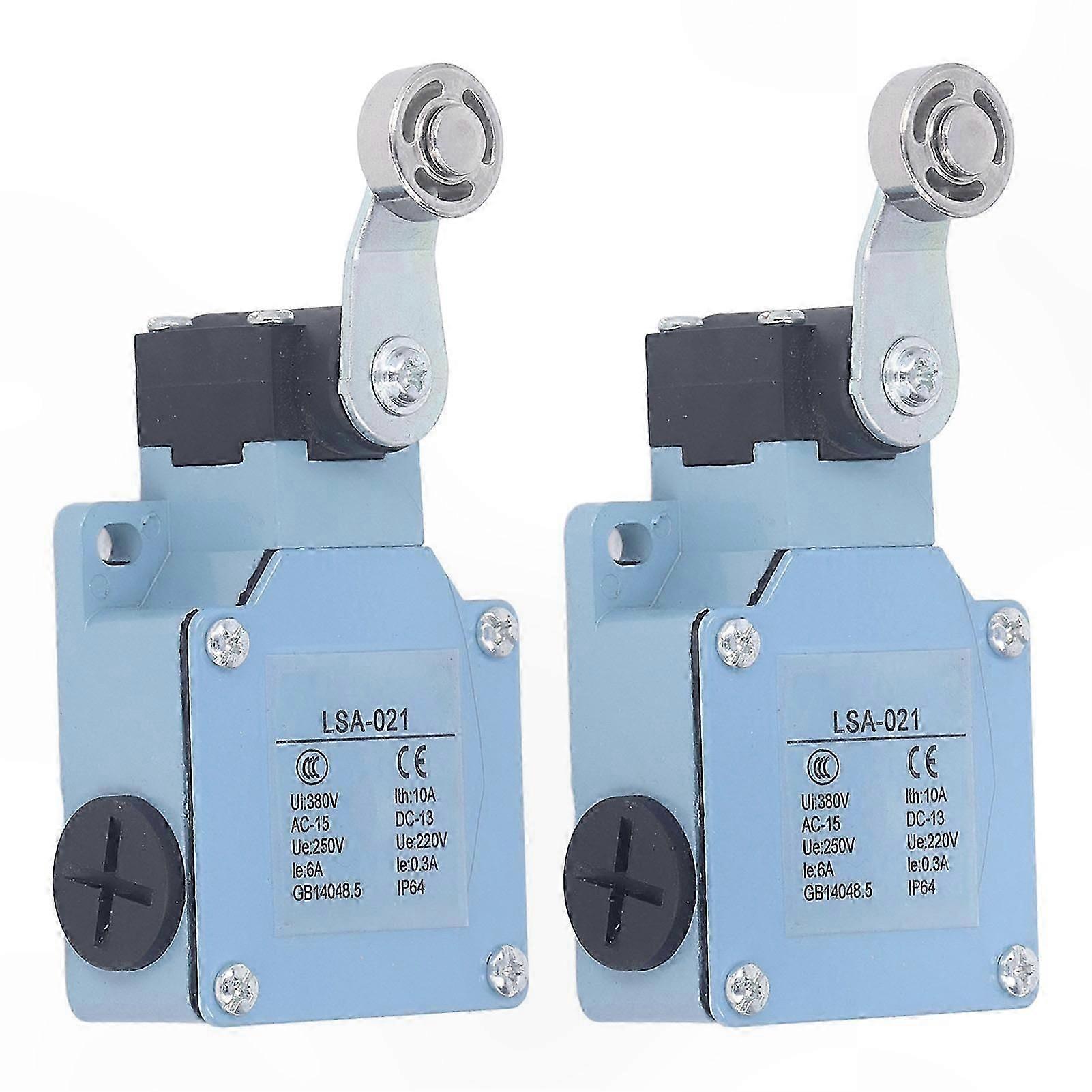 2Pcs LSA 021 Roller Lever Arm Limit Switch 10A IP64 Protection