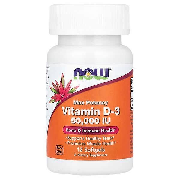 NOW Foods, Vitamin D-3, Max Potency, 50,000 IU, 12 Softgels