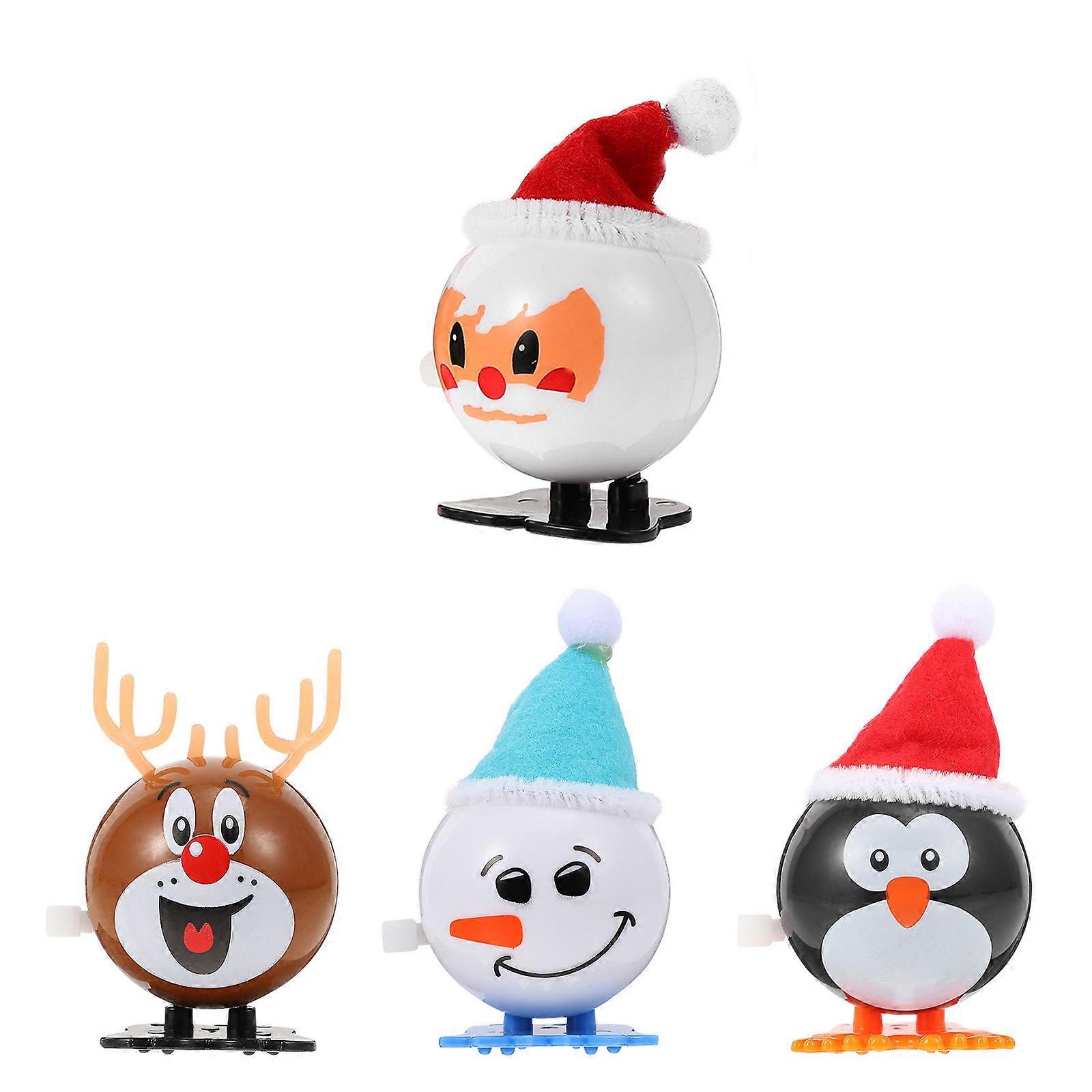 Wind Up Toy Christmas Clockwork Plaything for Children 4Pcs Set