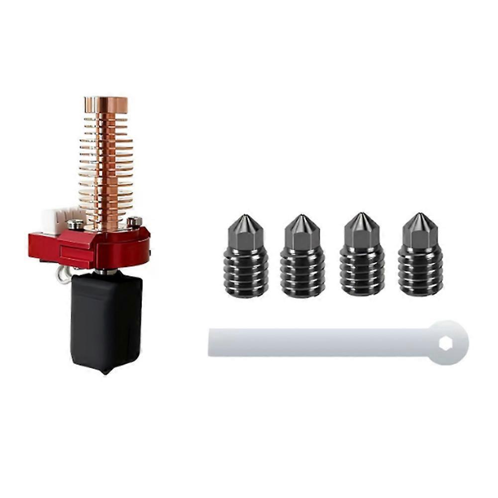 Upgraded Hotend for Flashforge Adventurer 5M Hotend AD5M Nozzle Kit Ceramic Heating Block,4pc Hard Steel Nozzle 0.4mm