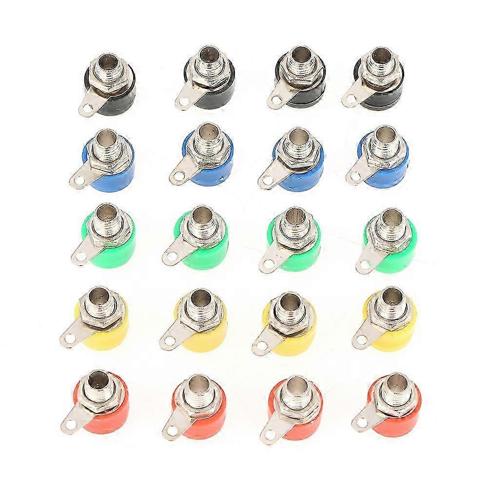 20Pcs Mixed Colors 4mm Speaker Amplifier Terminal Banana Plug Socket Jack Connectors 25-26