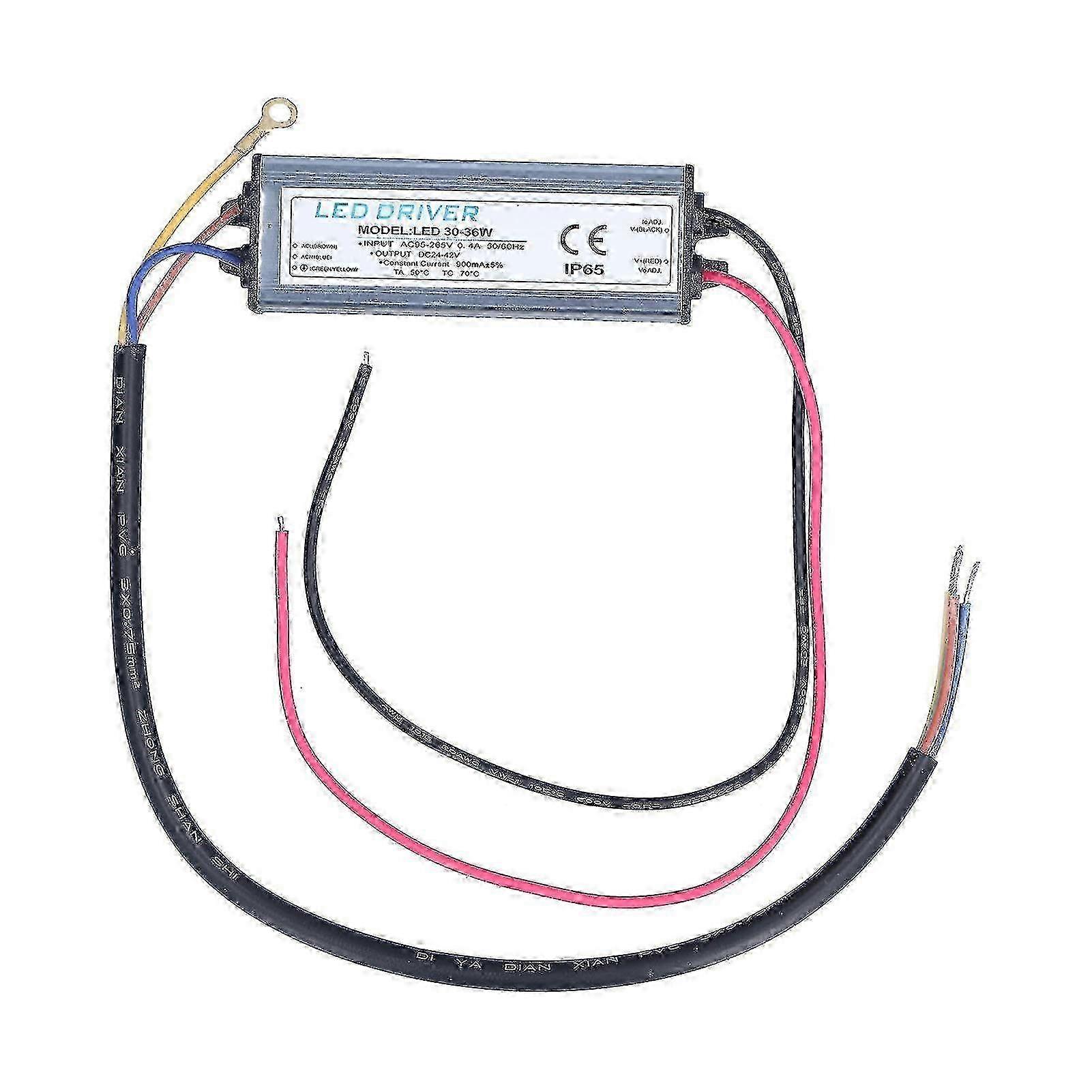 سائق LED 30-36W AC95-265V / DC24-42V 900mA جهد ثابت IP65 مقاوم للماء للسيارات السريعة DIY