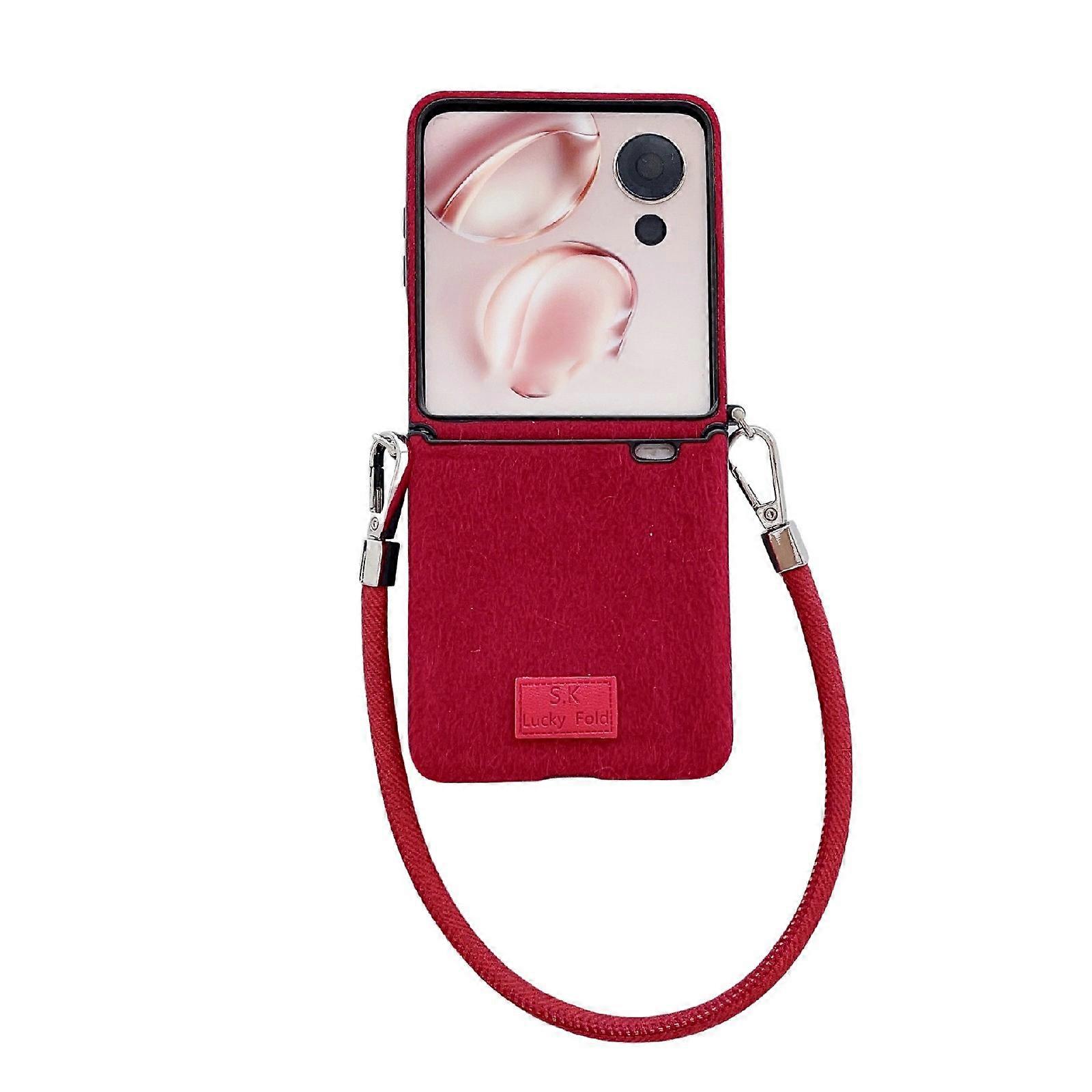Comfortable Short Plush Full Coverage Phone Case with Wrist Strap