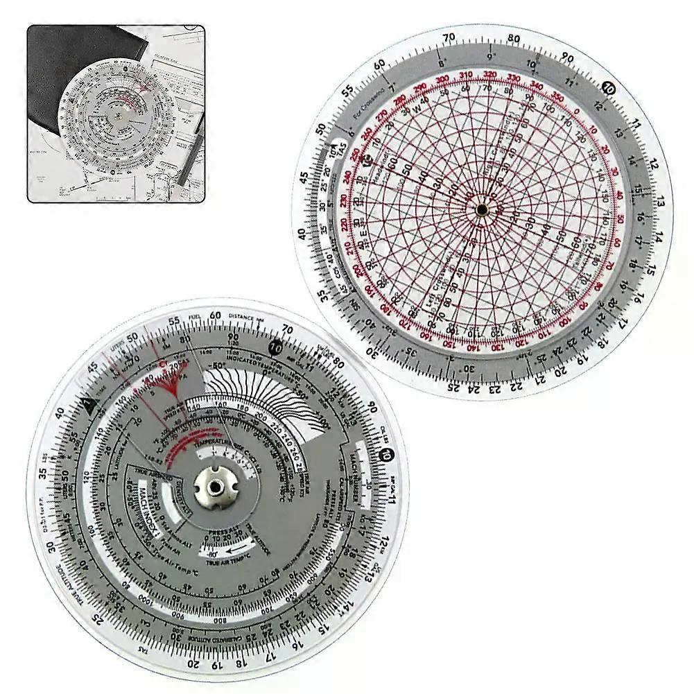 Waterproof Plastic E6B Miniature Circular Pilot Calculator Zoning Map Hovering Flight Computer For Complex Aviation Calculation